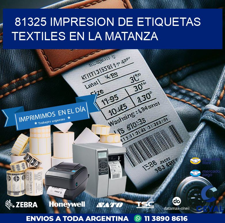 81325 IMPRESION DE ETIQUETAS TEXTILES EN LA MATANZA