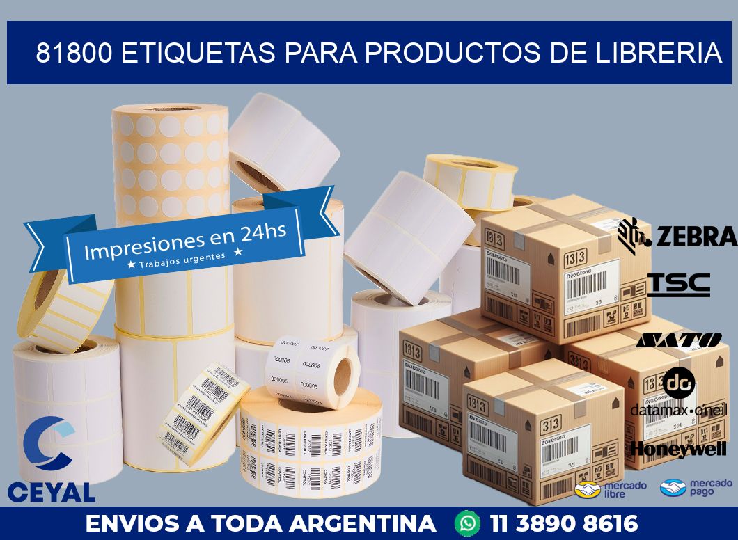 81800 ETIQUETAS PARA PRODUCTOS DE LIBRERIA