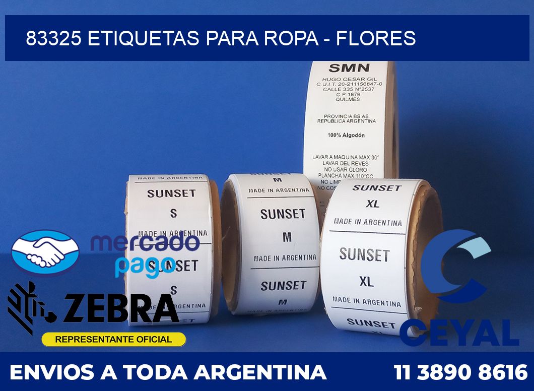 83325 ETIQUETAS PARA ROPA - FLORES