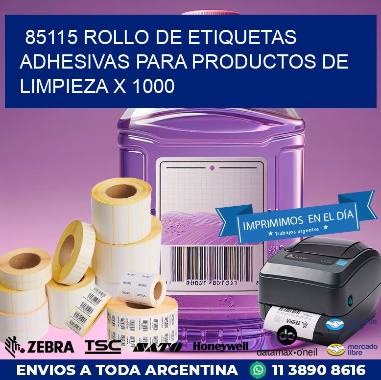 85115 ROLLO DE ETIQUETAS ADHESIVAS PARA PRODUCTOS DE LIMPIEZA X 1000