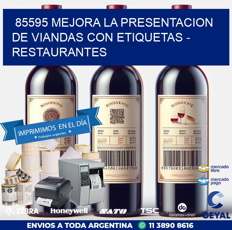85595 MEJORA LA PRESENTACION DE VIANDAS CON ETIQUETAS - RESTAURANTES