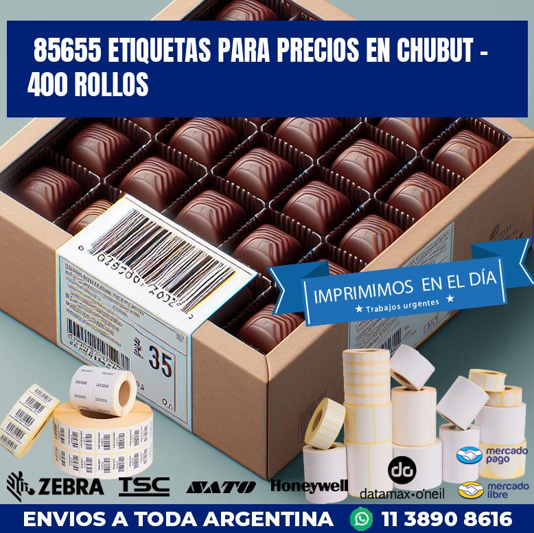 85655 ETIQUETAS PARA PRECIOS EN CHUBUT - 400 ROLLOS