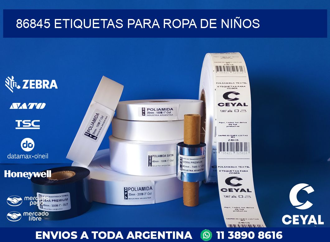 86845 ETIQUETAS PARA ROPA DE NIÑOS