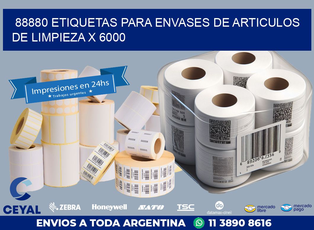 88880 ETIQUETAS PARA ENVASES DE ARTICULOS DE LIMPIEZA X 6000