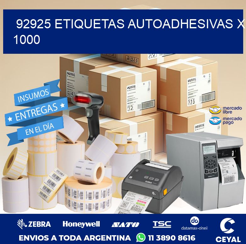 92925 ETIQUETAS AUTOADHESIVAS X 1000