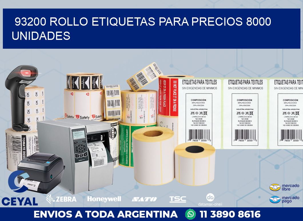 93200 ROLLO ETIQUETAS PARA PRECIOS 8000 UNIDADES