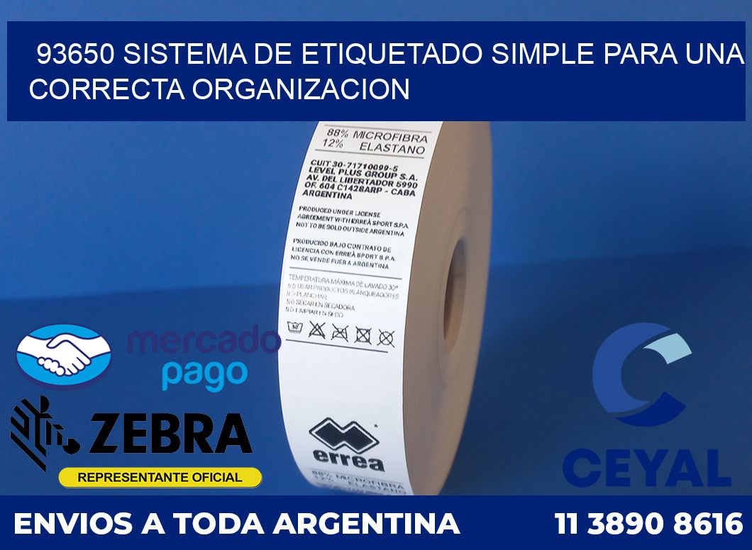 93650 SISTEMA DE ETIQUETADO SIMPLE PARA UNA CORRECTA ORGANIZACION