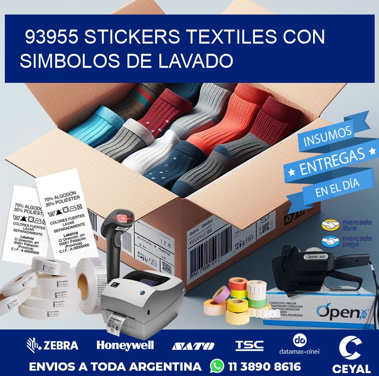 93955 STICKERS TEXTILES CON SIMBOLOS DE LAVADO