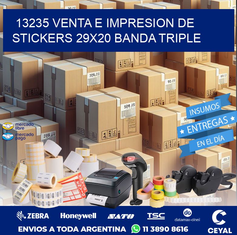 13235 VENTA E IMPRESION DE STICKERS 29X20 BANDA TRIPLE