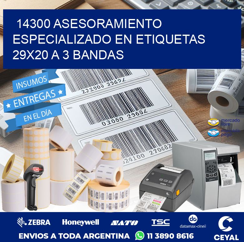 14300 ASESORAMIENTO ESPECIALIZADO EN ETIQUETAS 29X20 A 3 BANDAS
