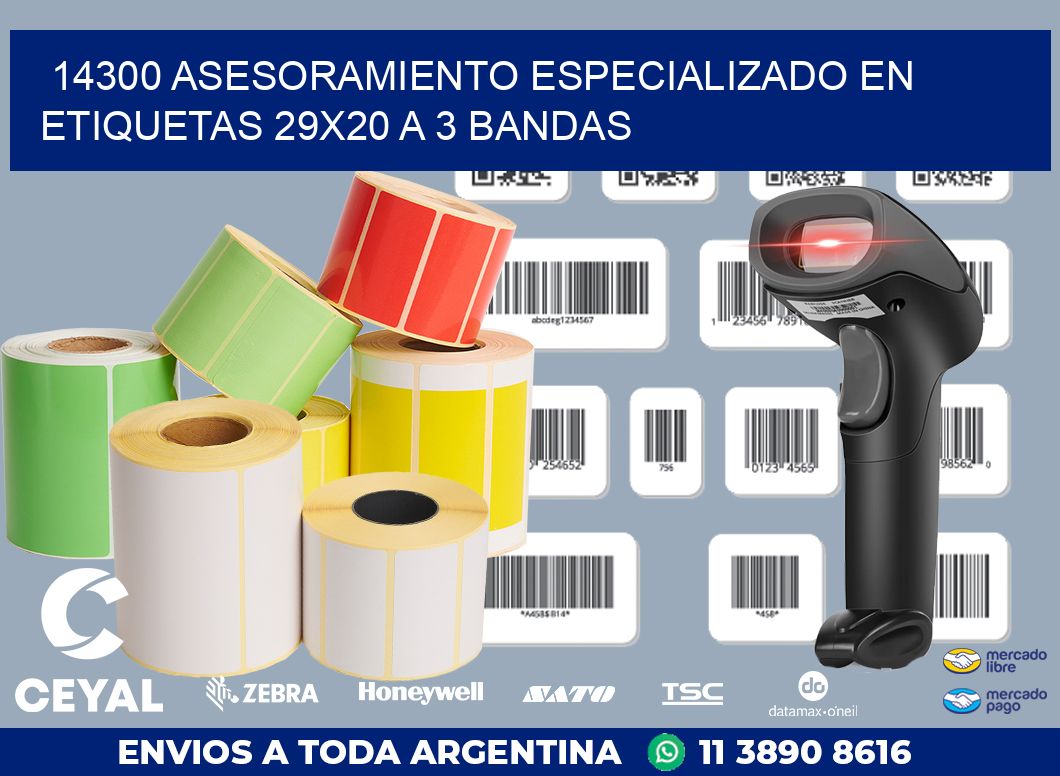 14300 ASESORAMIENTO ESPECIALIZADO EN ETIQUETAS 29X20 A 3 BANDAS