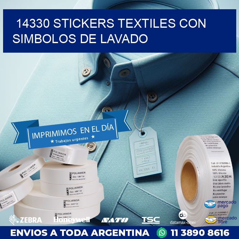 14330 STICKERS TEXTILES CON SIMBOLOS DE LAVADO