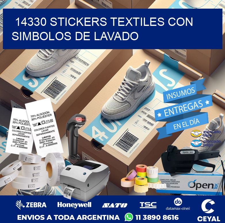 14330 STICKERS TEXTILES CON SIMBOLOS DE LAVADO