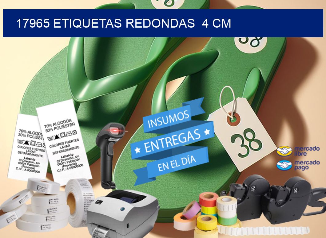 17965 ETIQUETAS REDONDAS 4 CM