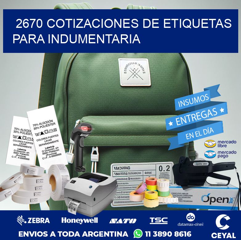 2670 COTIZACIONES DE ETIQUETAS PARA INDUMENTARIA