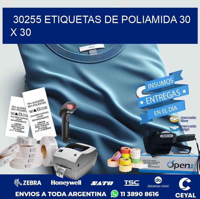 30255 ETIQUETAS DE POLIAMIDA 30 X 30