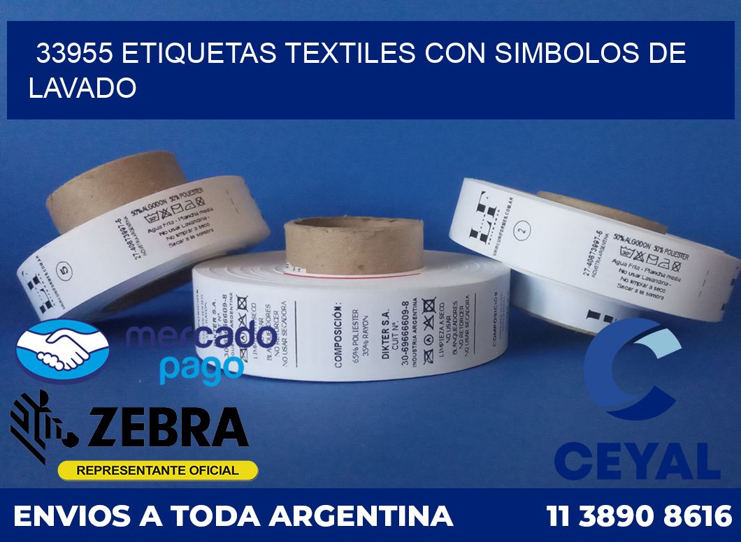 33955 ETIQUETAS TEXTILES CON SIMBOLOS DE LAVADO