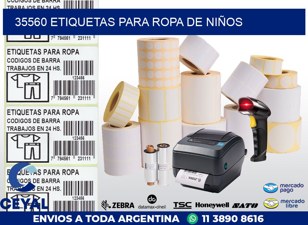 35560 ETIQUETAS PARA ROPA DE NIÑOS