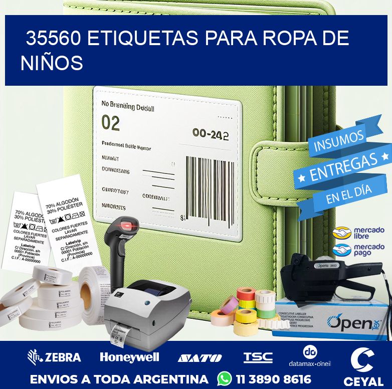 35560 ETIQUETAS PARA ROPA DE NIÑOS