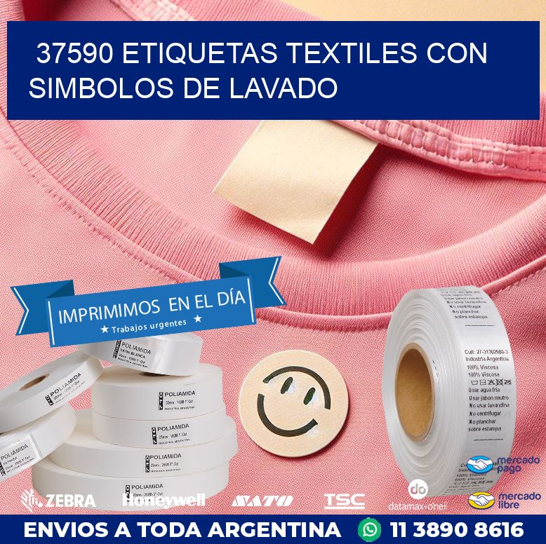 37590 ETIQUETAS TEXTILES CON SIMBOLOS DE LAVADO