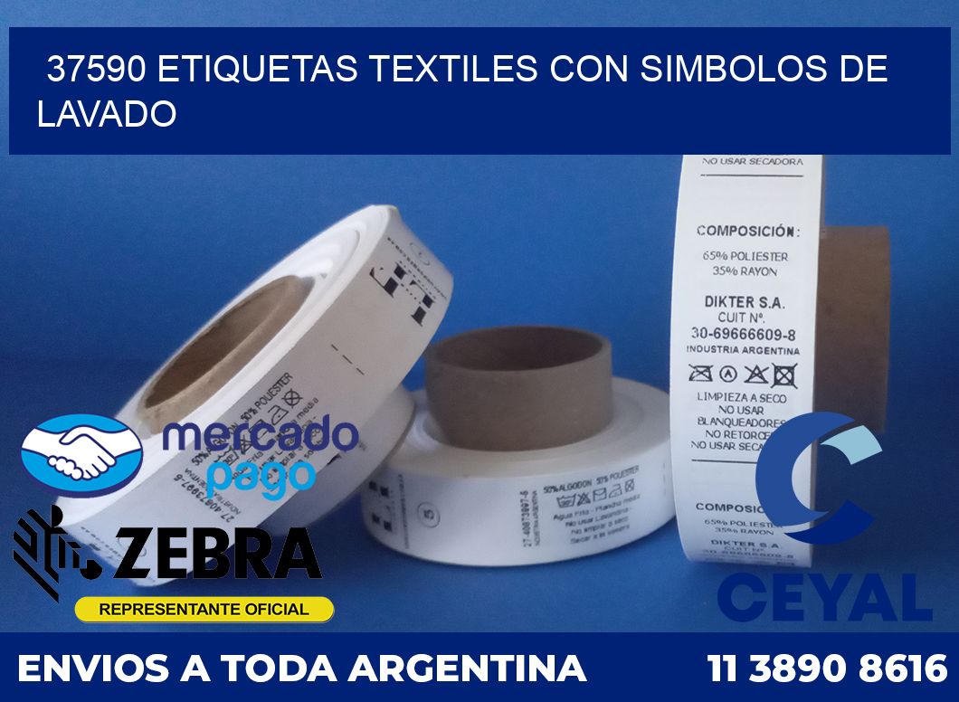 37590 ETIQUETAS TEXTILES CON SIMBOLOS DE LAVADO