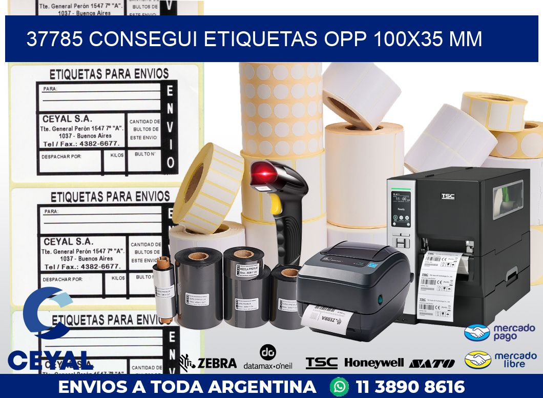 37785 CONSEGUI ETIQUETAS OPP 100X35 MM