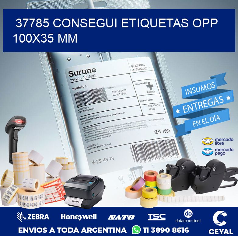 37785 CONSEGUI ETIQUETAS OPP 100X35 MM