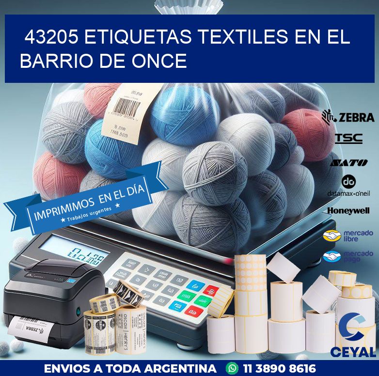 43205 ETIQUETAS TEXTILES EN EL BARRIO DE ONCE