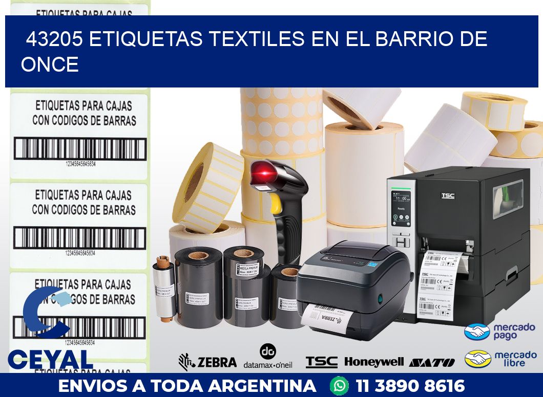 43205 ETIQUETAS TEXTILES EN EL BARRIO DE ONCE