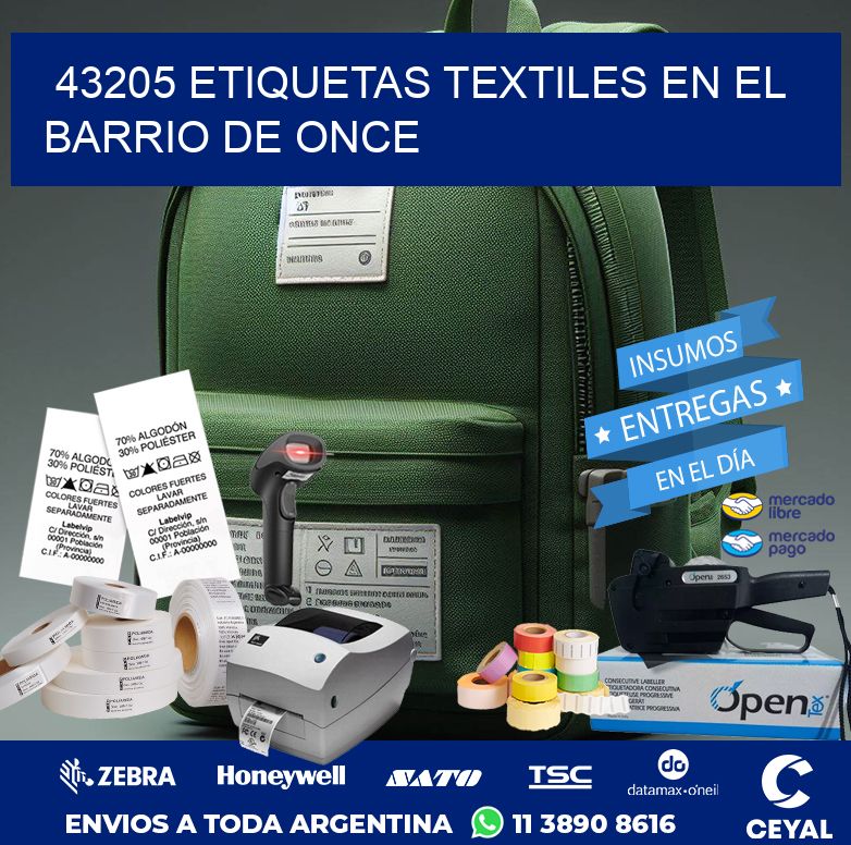 43205 ETIQUETAS TEXTILES EN EL BARRIO DE ONCE