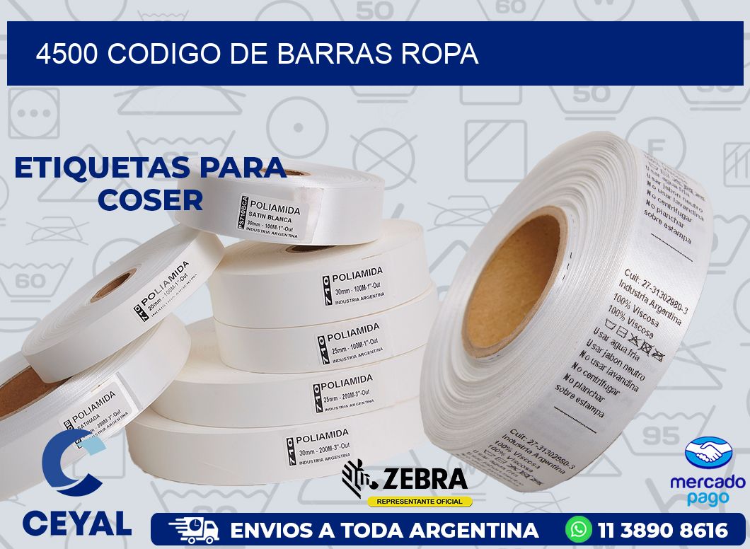 4500 CODIGO DE BARRAS ROPA