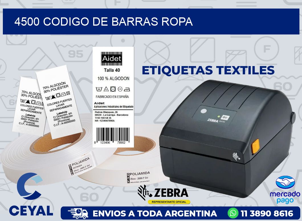 4500 CODIGO DE BARRAS ROPA