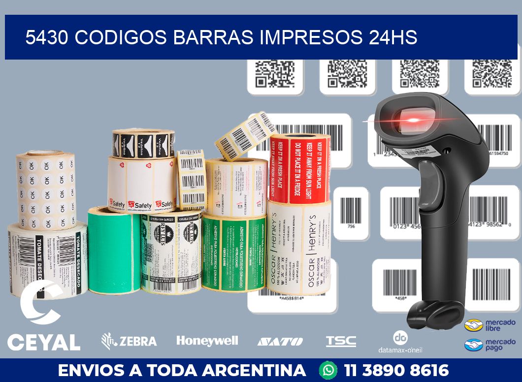 5430 codigos barras impresos 24hs