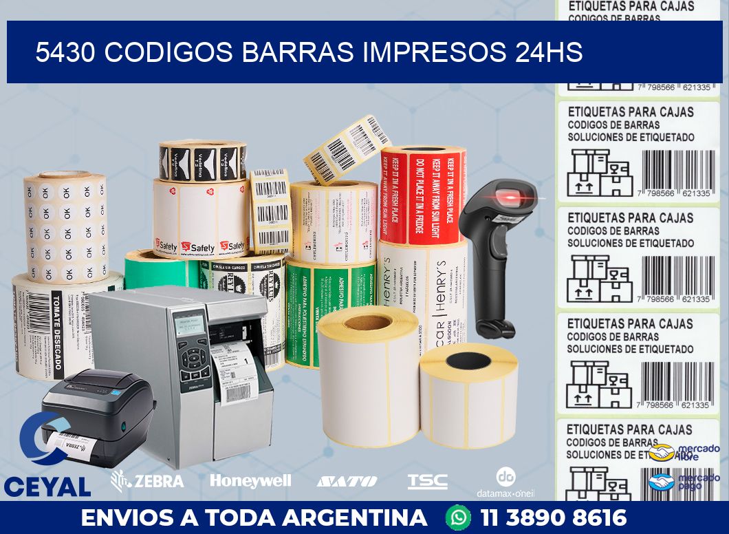 5430 codigos barras impresos 24hs