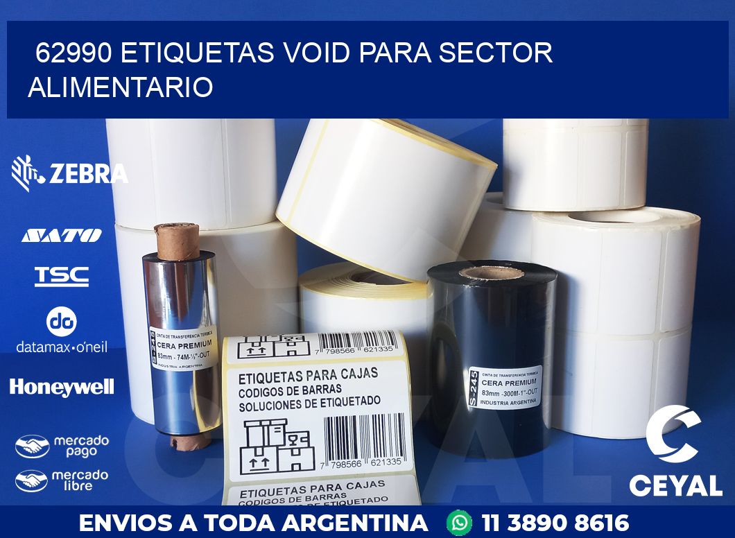 62990 ETIQUETAS VOID PARA SECTOR ALIMENTARIO
