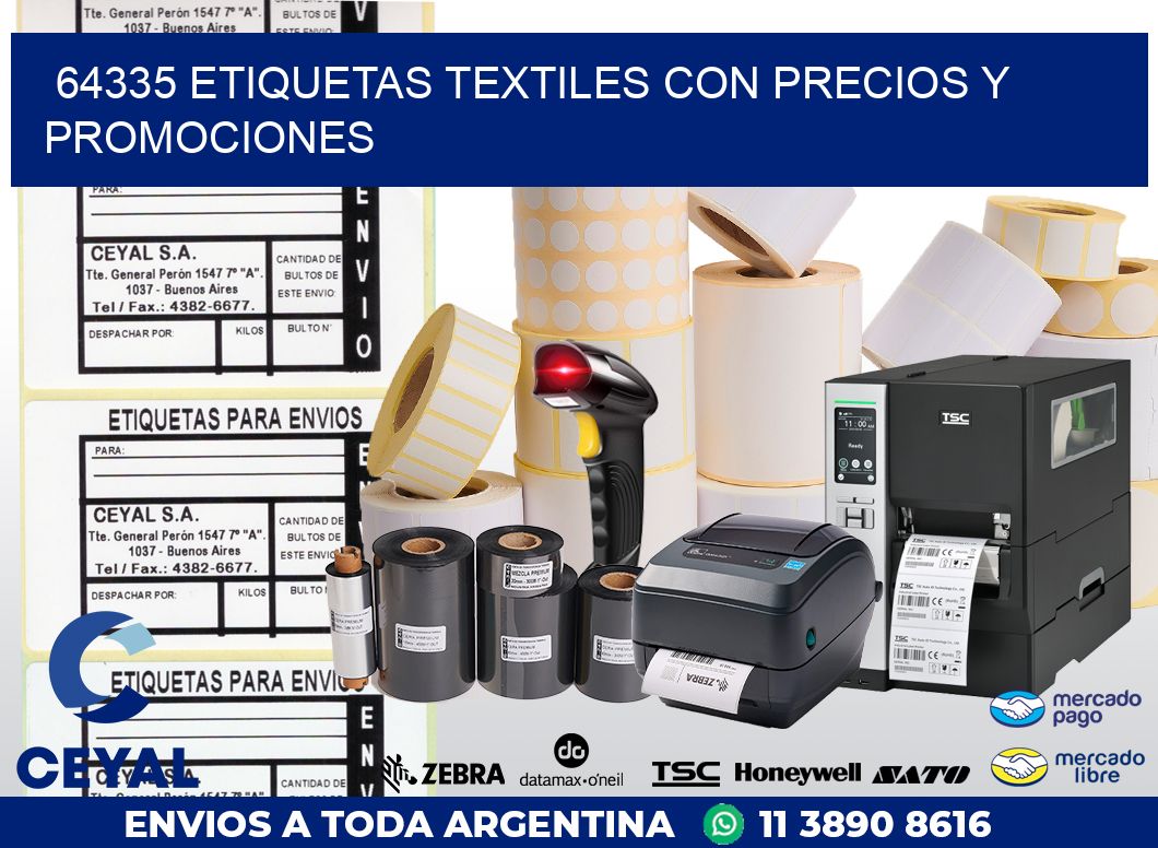 64335 ETIQUETAS TEXTILES CON PRECIOS Y PROMOCIONES