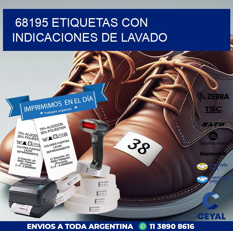 68195 ETIQUETAS CON INDICACIONES DE LAVADO