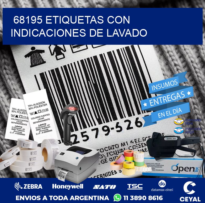 68195 ETIQUETAS CON INDICACIONES DE LAVADO