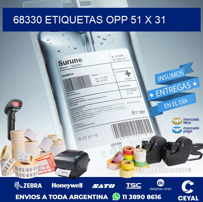 68330 ETIQUETAS OPP 51 X 31