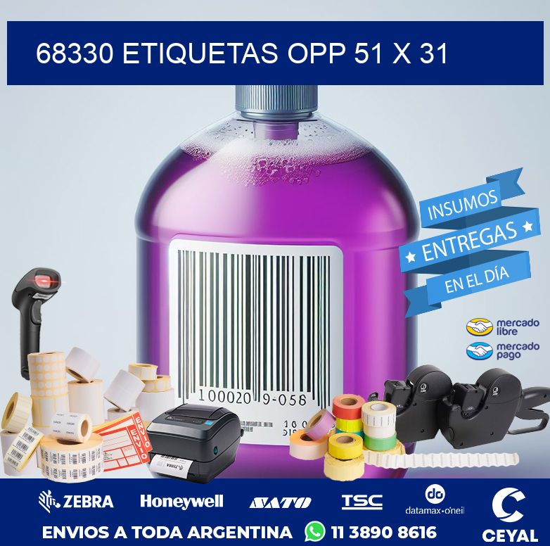 68330 ETIQUETAS OPP 51 X 31