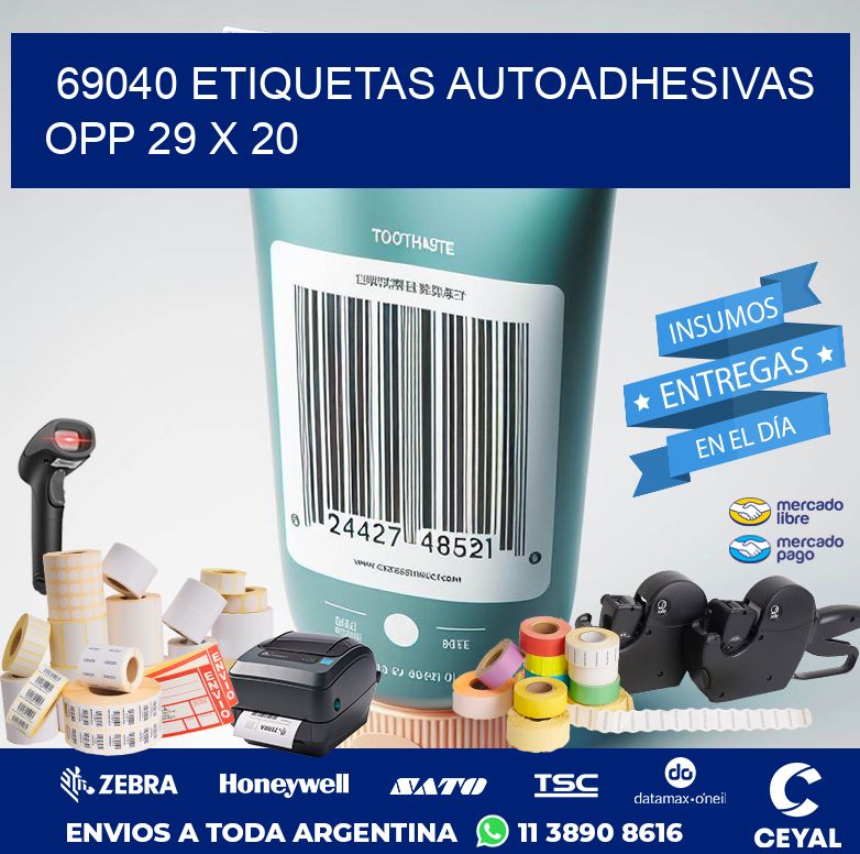 69040 ETIQUETAS AUTOADHESIVAS OPP 29 X 20