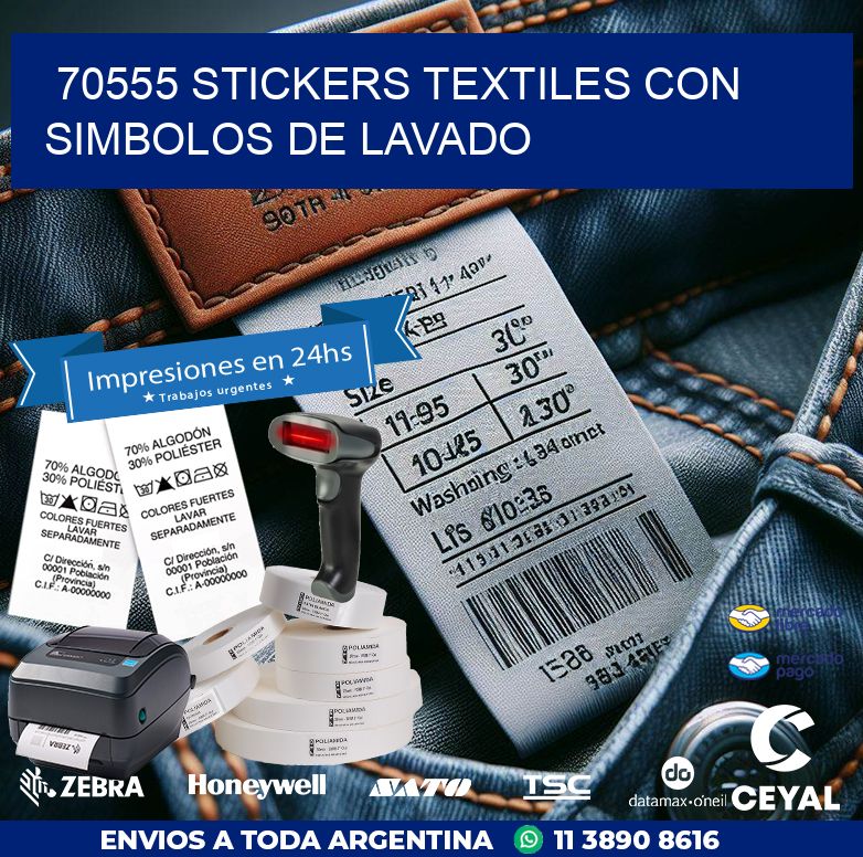 70555 STICKERS TEXTILES CON SIMBOLOS DE LAVADO