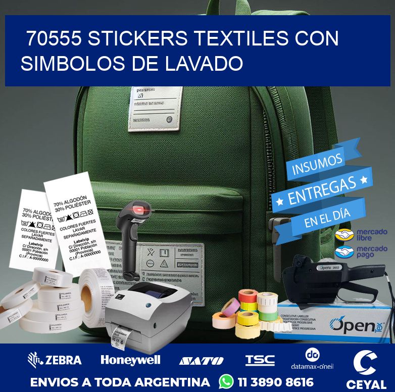 70555 STICKERS TEXTILES CON SIMBOLOS DE LAVADO