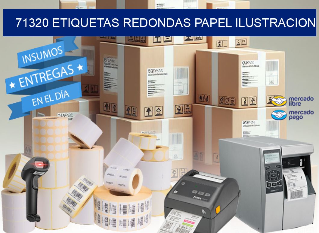 71320 ETIQUETAS REDONDAS PAPEL ILUSTRACION