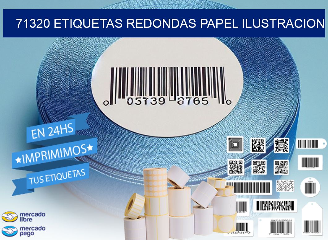 71320 ETIQUETAS REDONDAS PAPEL ILUSTRACION