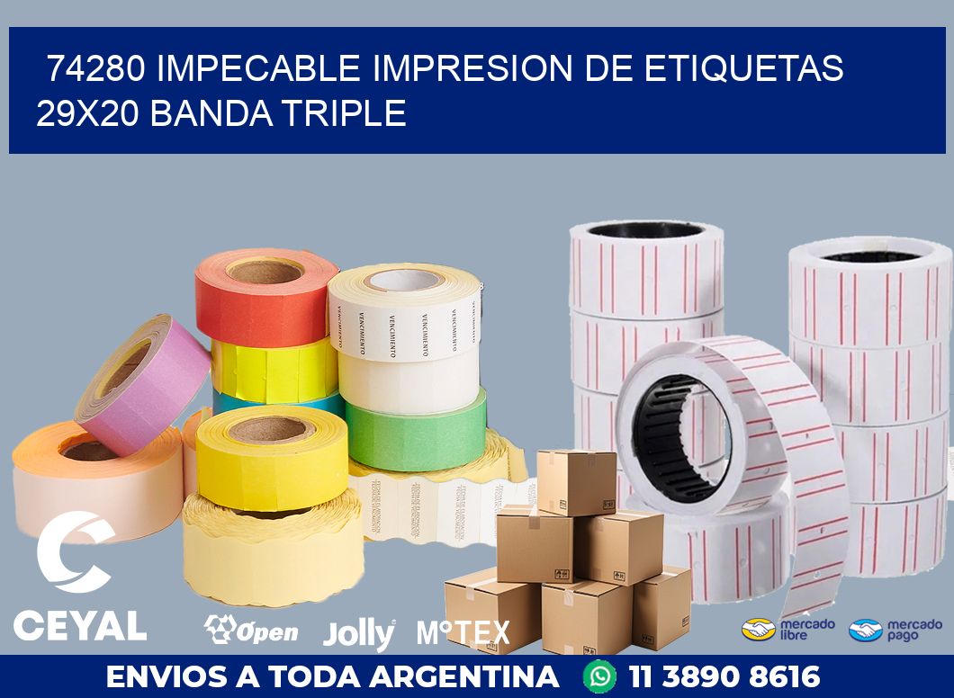 74280 IMPECABLE IMPRESION DE ETIQUETAS 29X20 BANDA TRIPLE