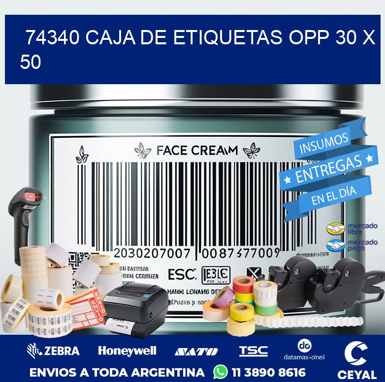 74340 CAJA DE ETIQUETAS OPP 30 X 50
