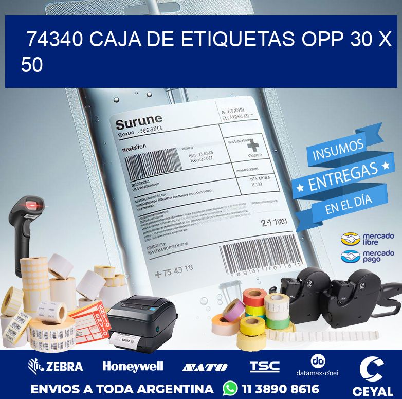 74340 CAJA DE ETIQUETAS OPP 30 X 50