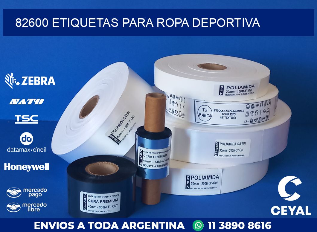 82600 ETIQUETAS PARA ROPA DEPORTIVA