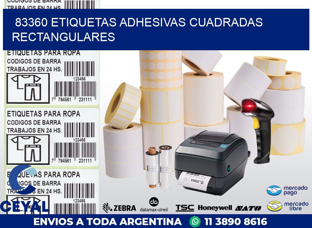 83360 ETIQUETAS ADHESIVAS CUADRADAS RECTANGULARES